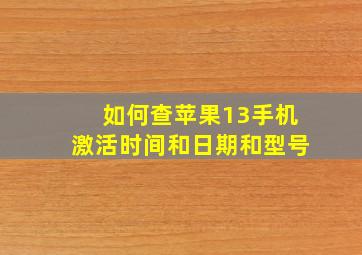 如何查苹果13手机激活时间和日期和型号