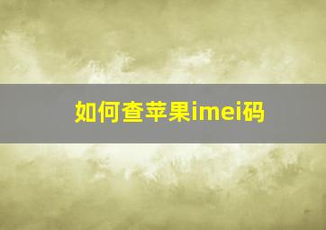 如何查苹果imei码