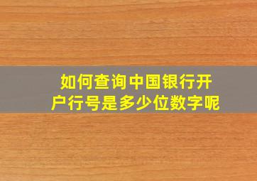 如何查询中国银行开户行号是多少位数字呢