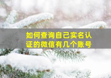 如何查询自己实名认证的微信有几个账号