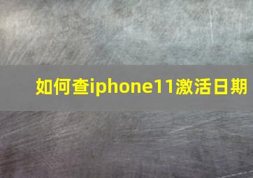 如何查iphone11激活日期