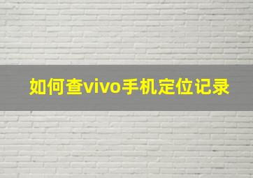 如何查vivo手机定位记录