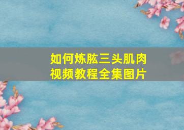 如何炼肱三头肌肉视频教程全集图片