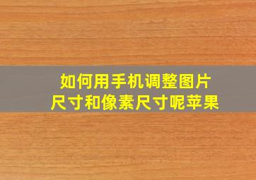 如何用手机调整图片尺寸和像素尺寸呢苹果