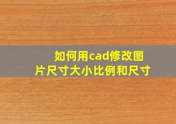 如何用cad修改图片尺寸大小比例和尺寸