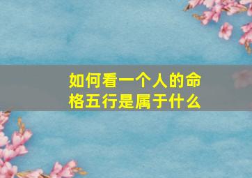 如何看一个人的命格五行是属于什么