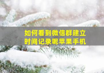 如何看到微信群建立时间记录呢苹果手机