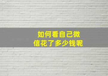 如何看自己微信花了多少钱呢