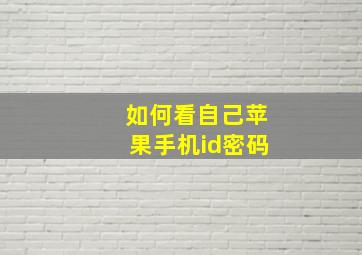 如何看自己苹果手机id密码