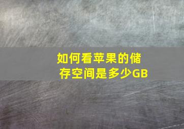 如何看苹果的储存空间是多少GB