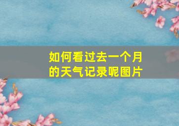 如何看过去一个月的天气记录呢图片