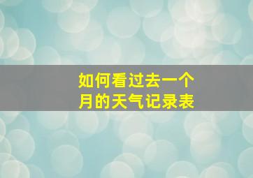 如何看过去一个月的天气记录表