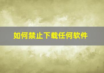 如何禁止下载任何软件