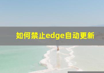 如何禁止edge自动更新