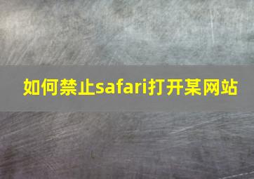 如何禁止safari打开某网站