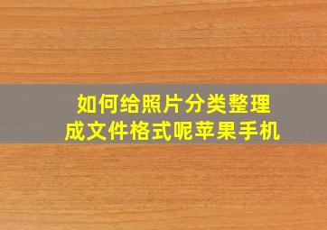 如何给照片分类整理成文件格式呢苹果手机