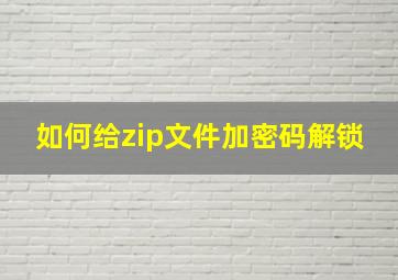 如何给zip文件加密码解锁