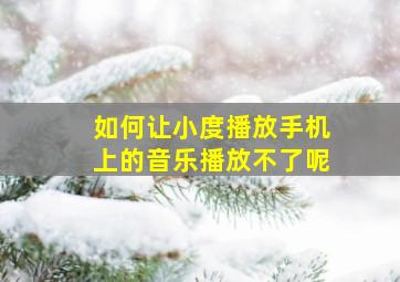 如何让小度播放手机上的音乐播放不了呢