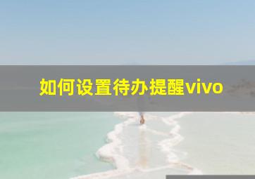 如何设置待办提醒vivo