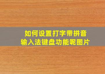 如何设置打字带拼音输入法键盘功能呢图片