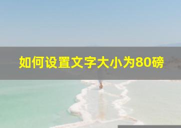 如何设置文字大小为80磅