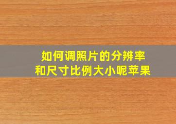 如何调照片的分辨率和尺寸比例大小呢苹果