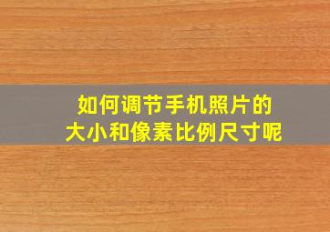 如何调节手机照片的大小和像素比例尺寸呢