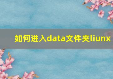 如何进入data文件夹liunx