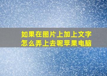 如果在图片上加上文字怎么弄上去呢苹果电脑