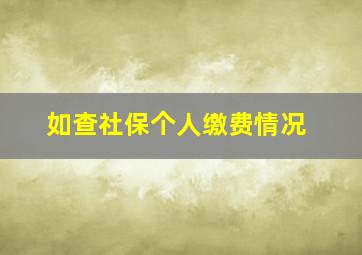 如查社保个人缴费情况