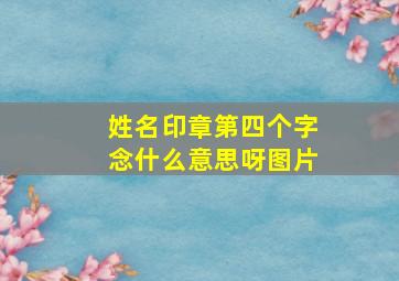 姓名印章第四个字念什么意思呀图片