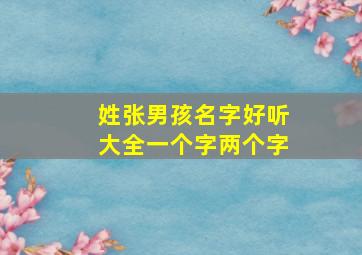 姓张男孩名字好听大全一个字两个字