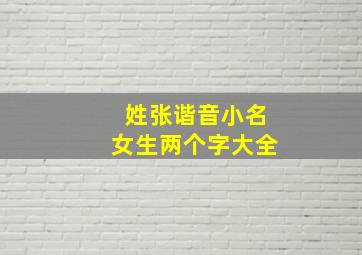 姓张谐音小名女生两个字大全