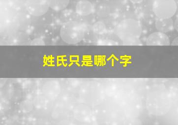 姓氏只是哪个字