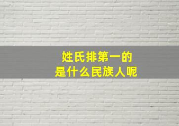 姓氏排第一的是什么民族人呢