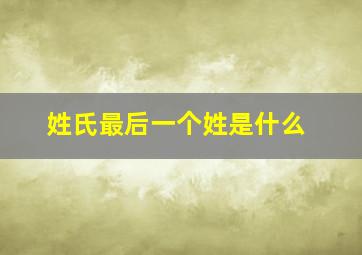 姓氏最后一个姓是什么