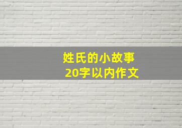 姓氏的小故事20字以内作文