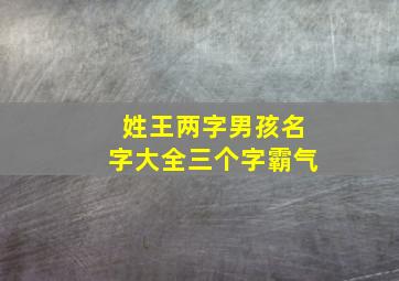 姓王两字男孩名字大全三个字霸气