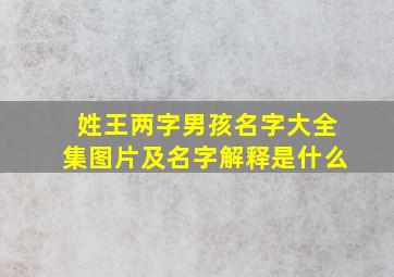 姓王两字男孩名字大全集图片及名字解释是什么