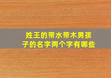 姓王的带水带木男孩子的名字两个字有哪些