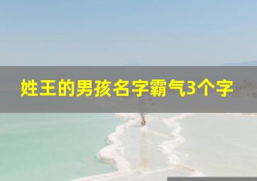 姓王的男孩名字霸气3个字