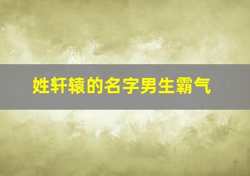 姓轩辕的名字男生霸气