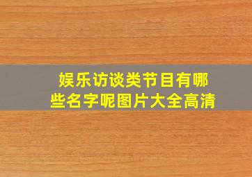 娱乐访谈类节目有哪些名字呢图片大全高清