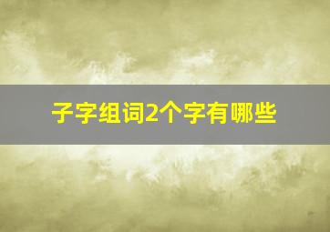 子字组词2个字有哪些