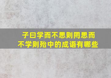 子曰学而不思则罔思而不学则殆中的成语有哪些