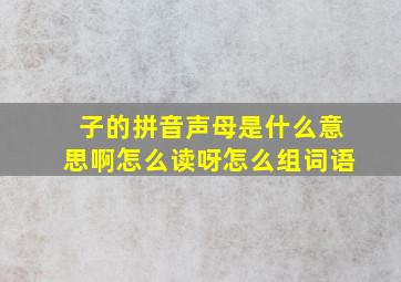 子的拼音声母是什么意思啊怎么读呀怎么组词语