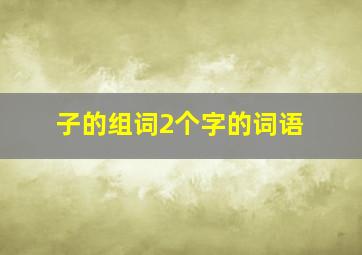 子的组词2个字的词语