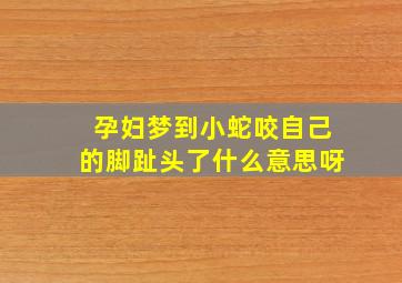 孕妇梦到小蛇咬自己的脚趾头了什么意思呀