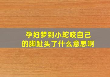 孕妇梦到小蛇咬自己的脚趾头了什么意思啊