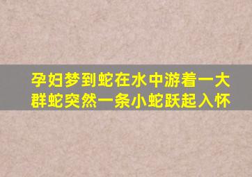 孕妇梦到蛇在水中游着一大群蛇突然一条小蛇跃起入怀